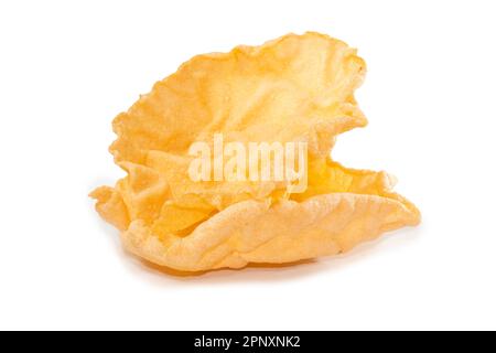 Deep fried Khichiya Papad, Traditional Indian Snacks on white BAckground. Dal or Chawal ke Papad. Stock Photo