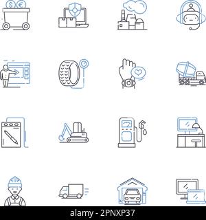 Inventions line icons collection. Innovation, Creativity, Progress, Breakthroughs, Patents, Advancements, Discoveries vector and linear illustration Stock Vector