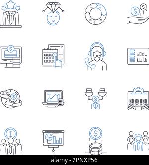 Data science line icons collection. Analytics, Algorithms, Big data, Clustering, Correlation, Data mining, Decision trees vector and linear Stock Vector