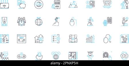 Electronic marketplace linear icons set. eCommerce, Digital, Online, Platform, Marketplace, Sales, Transactions line vector and concept signs. Vendors Stock Vector