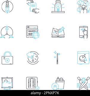 Vision and foresight linear icons set. Insight, Perception, Prophecy ...