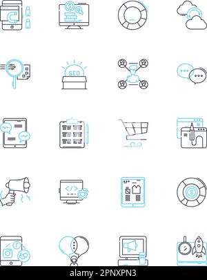 Informational cooperation linear icons set. Collaboration, Partnership ...