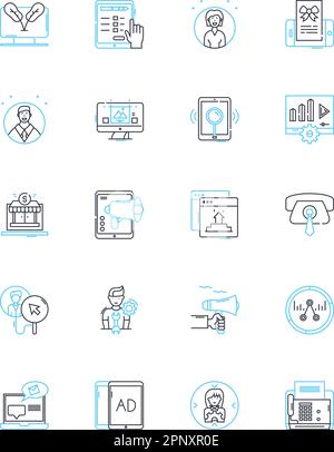 Social Nerking linear icons set. Community, Engagement, Connection, Collaboration, Conversations, Nerking, Sharing line vector and concept signs Stock Vector