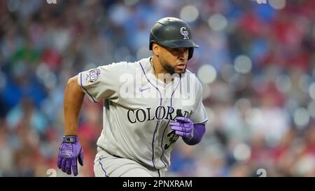 Colorado Rockies' Elias Diaz plays during a baseball game, Saturday, April  22, 2023, in Philadelphia. (AP Photo/Matt Slocum Stock Photo - Alamy