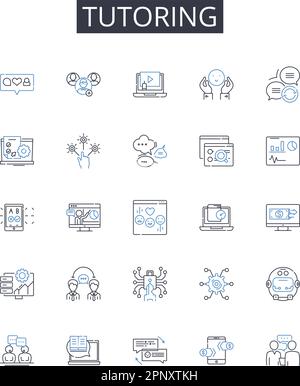 Tutoring Line Icons Collection. Coaching, Mentoring, Advising ...