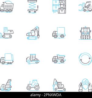 Ocean marine linear icons set. Blue, Waves, Salty, Coral, Seashells, Seagulls, Currents line vector and concept signs. Tides,Whales,Dolphins outline Stock Vector