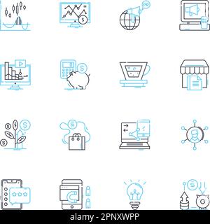 Environmental sustainability linear icons set. Conservation, Ecology, Renewable, Efficiency, Climate, Carbon, Green line vector and concept signs Stock Vector