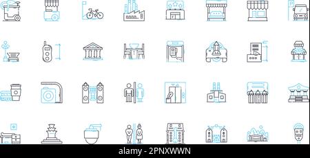 Planners linear icons set. Scheduling, Calendars, Time-management, Organization, Productivity, Efficiency, Task-list line vector and concept signs Stock Vector