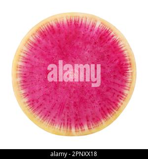 Fresh half of watermelon radish isolated on white background with clipping path Stock Photo