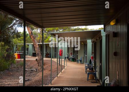 Mining Camp Accommodation in the Outback Stock Photo