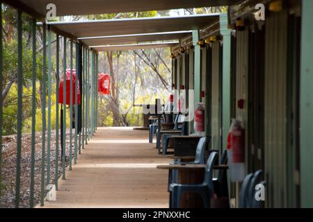 Mining Camp Accommodation in the Outback Stock Photo