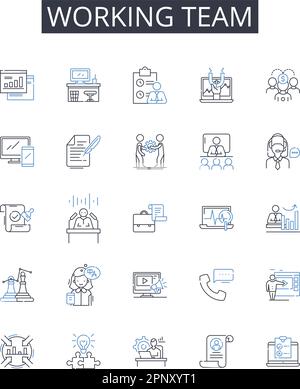 Posse line icons collection. Crew, Gang, Squad, Team, Bunch, Clique ...