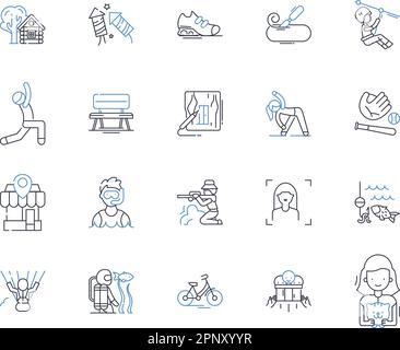 Animal-assisted therapy line icons collection. Companion, Support, Comfort, Therapy, Healing, Empathy, Love vector and linear illustration. Bonding Stock Vector