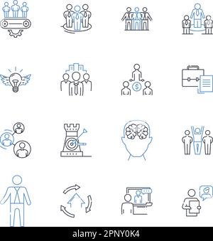 Production Manager line icons collection. Supervision, Manufacturing, Efficiency, Planning, Quality, Operations, Scheduling vector and linear Stock Vector