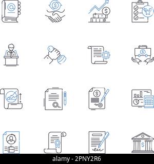 Policy enforcement line icons collection. Compliance , Regulations ...
