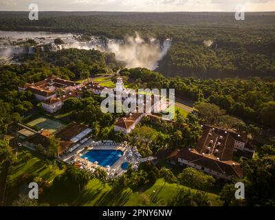 Beautiful view to hotel building in green rainforest area Stock Photo