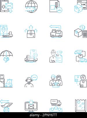 Dispatch line icons collection. Delivery, Logistics, Shipping ...