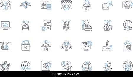 Artificial intelligence line icons collection. Robotics, Machine learning, Automation, Neural nerks, Algorithms, Data mining, Sentiment analysis Stock Vector