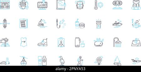 Autonomous vehicles linear icons set. Automation, Self-driving, Robotics, Navigation, AI, Mobility, Safety line vector and concept signs. Efficiency Stock Vector