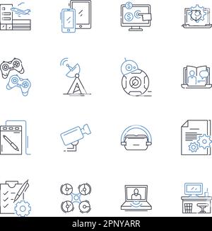 Industrial line icons collection. Experimentation, Subsampling ...