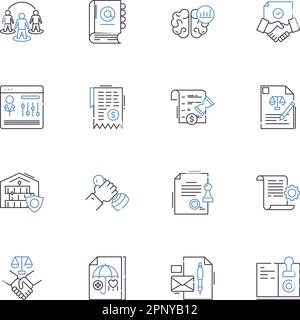 IT department line icons collection. Technology, Software, Nerk, Hardware, Database, Security, Cloud vector and linear illustration. Analytics Stock Vector