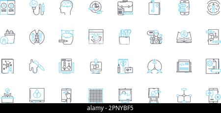 Digital artist linear icons set. Illustration, Animation, Graphics ...