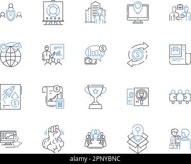 Demand planning line icons collection. Forecasting, Inventory ...