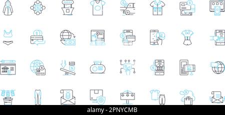 Cashless payment linear icons set. Digital, Contactless, Mobile, NFC, Wallet, Transfer, Electronic line vector and concept signs. Cardless Stock Vector