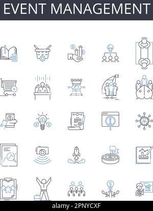 Project services line icons collection. Planning, Execution ...