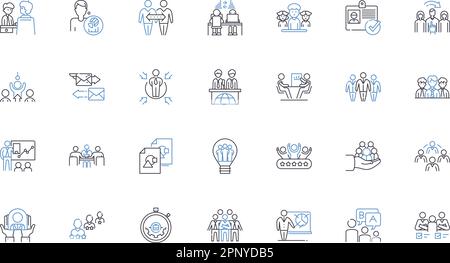 Operational efficiency line icons collection. Streamline, Optimization, Productivity, Automation, Integration, Standardization, Efficiency vector and Stock Vector