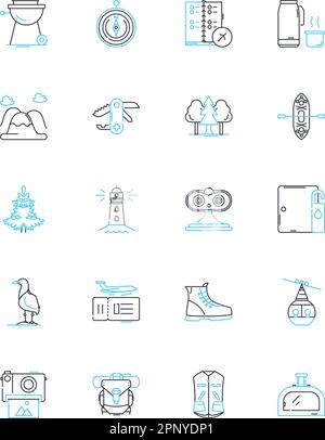 Autonomous vehicles linear icons set. Automation, Self-driving, Robotics, Navigation, AI, Mobility, Safety line vector and concept signs. Efficiency Stock Vector