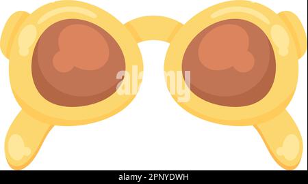 Cute yellow sunglasses over white Stock Vector