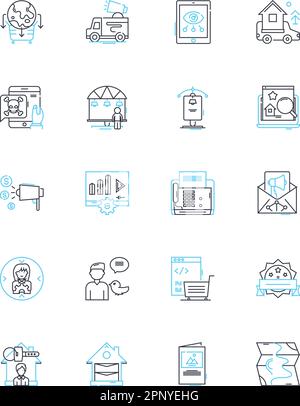 Campaign drive linear icons set. Donation, Fundraising, Advocacy ...