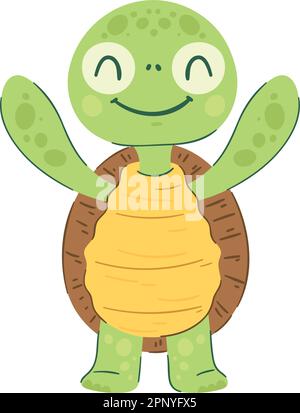 Happy turtle illustration over white Stock Vector