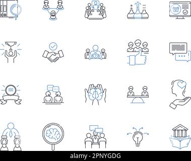 Coaching industry line icons collection. Mentorship, Development, Guidance, Empowerment, Motivation, Inspiration, Growth vector and linear Stock Vector