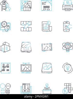Algorithm line vector icons and signs. Programming, Complexity ...