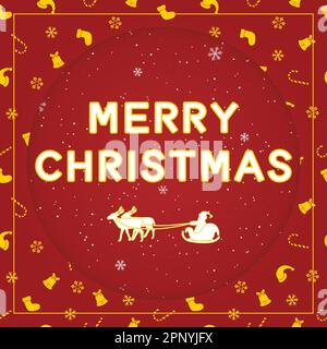 Gold and red Christmas vector poster Stock Vector