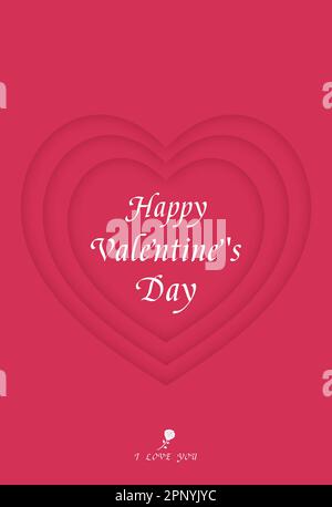 A heart-shaped pattern says Happy Valentine's Day Stock Vector