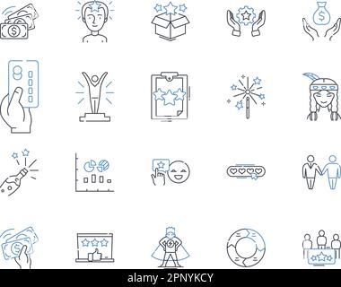 Debt management line icons collection. Consolidation, Credit, Budgeting, Recovery, Counseling, Reduction, Solutions vector and linear illustration Stock Vector