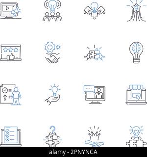 SEO optimization line icons collection. Ranking, Traffic, Keywords, Meta, Backlinks, Optimization, Analytics vector and linear illustration. Content Stock Vector