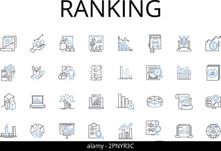 Ranking line icons collection. Evaluation, Grading, Scoring, Rating ...