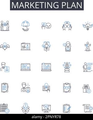 Promotional technique line icons collection. Branding, Advertising ...