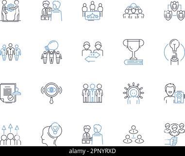 Squad line icons collection. Unity, Comradeship, Teamwork, Bond ...
