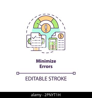 Minimize errors concept icon Stock Vector