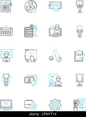 Capital markets linear icons set. Trading, Funds, Hedge, Currency ...