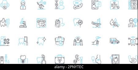 Tailored treatment linear icons set. Bespoke, Personalized, Customized, Individualized, Targeted, Specific, Unique line vector and concept signs Stock Vector