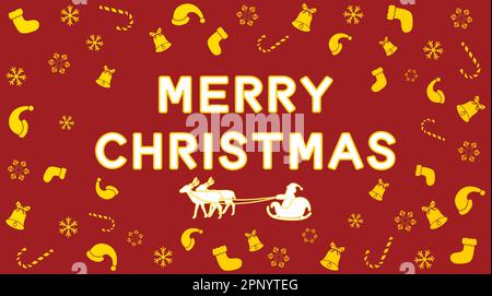 Gold and red Christmas vector poster Stock Vector
