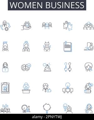 Women's commerce line icons collection. Empowerment, Feminism ...