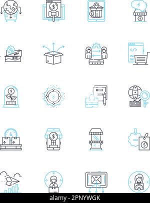 Promotional Offers linear icons set. Discounts, Coupons, Sales, Deals, Promotions, Specials, Bargains line vector and concept signs. Offers,Rebates Stock Vector