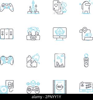 Search Engine Optimization (SEO) linear icons set. Keywords, Backlinks, Algorithm, Metadata, SERP, Crawling, Sitemap line vector and concept signs Stock Vector